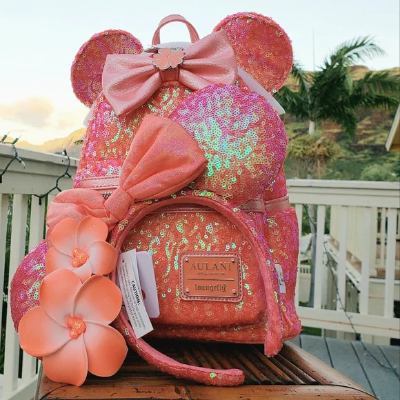 Disney Bags Disney Aulani Coral Sequin Mini Backpack Poshmark